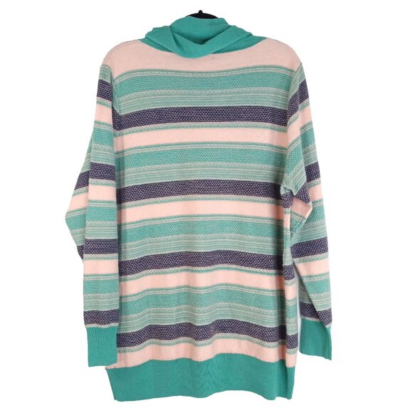 Cabelas Womens Sweater Size XXL Merino Wool Blend Pullover Long Sleeve Blue Pink - Picture 2 of 10